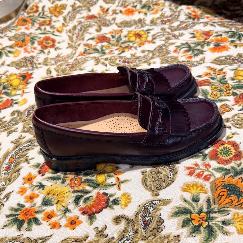 GH Bass Weejuns Burgundy Leather Kiltie Fringe Loafers Size 6 M Oxblood Shoes - Picture 4 of 7